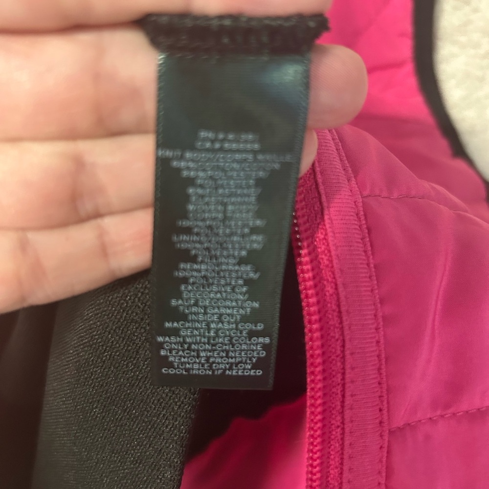 Lauren Ralph Lauren Vest Womens Medium S Pink Black Full Zip Performance Puffer - Picture 6 of 8